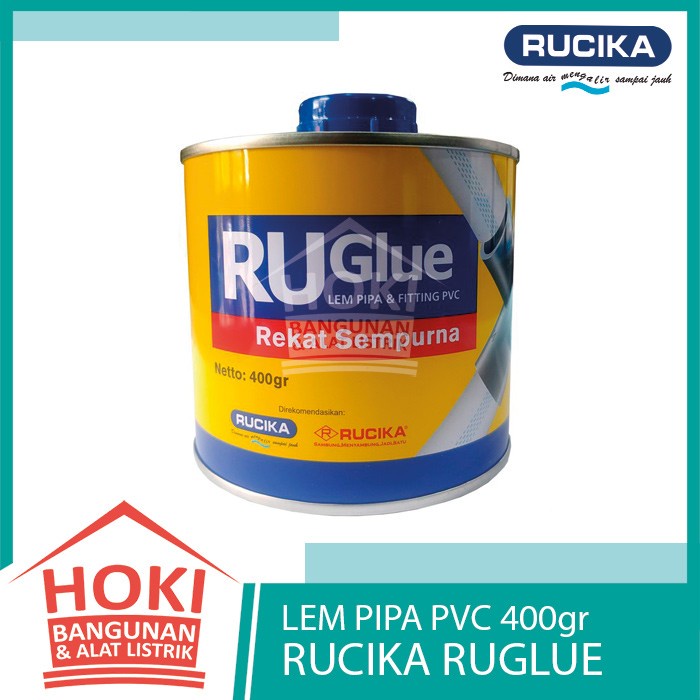 

LEM PIPA PARALON PVC RUCIKA RUGLUE 400gr - Perekat Pipa Cair Kaleng 400 gram