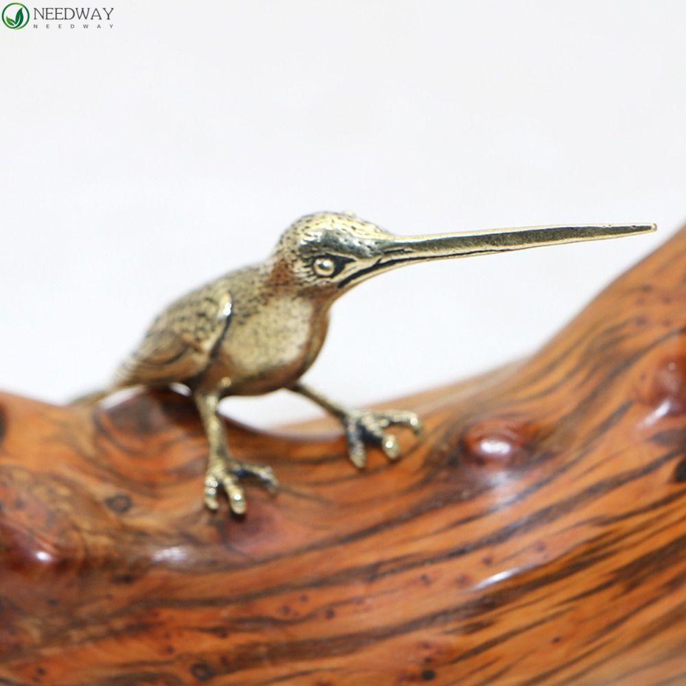 Needway Woodpecker Figurines Klasik Ornamen Kecil Teh Kecil Pet Ukiran Kuningan Solid Handmade Desktop Ornamen Untuk Hadiah Anak