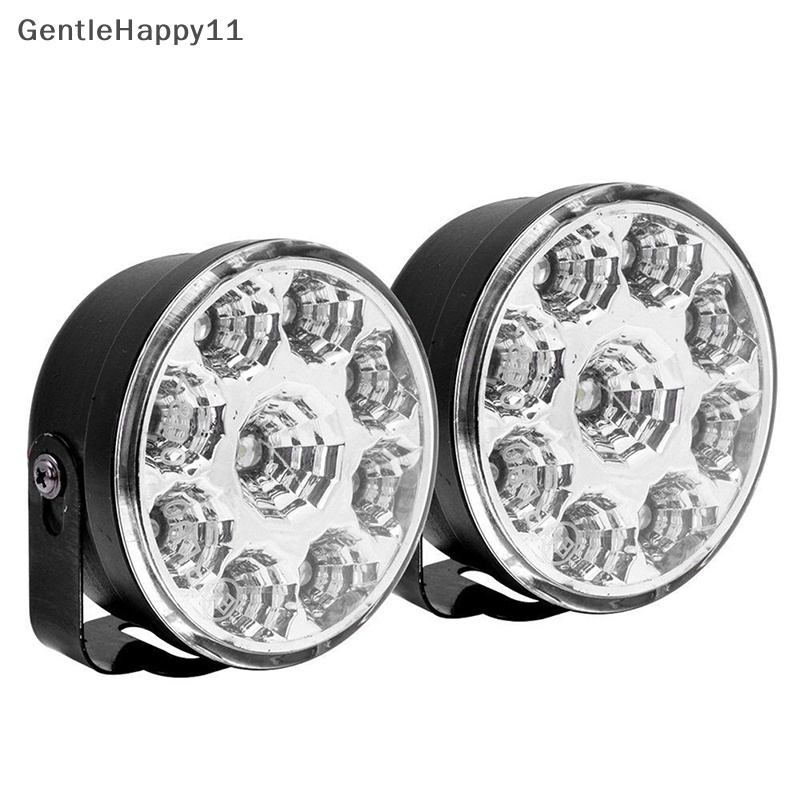 Gentlehappy 2PCS 9LED DRL Lampu Kabut Mobil Putaran Mengemudi Menjalankan Siang Hari Lampu Kepala Cahaya Putih id