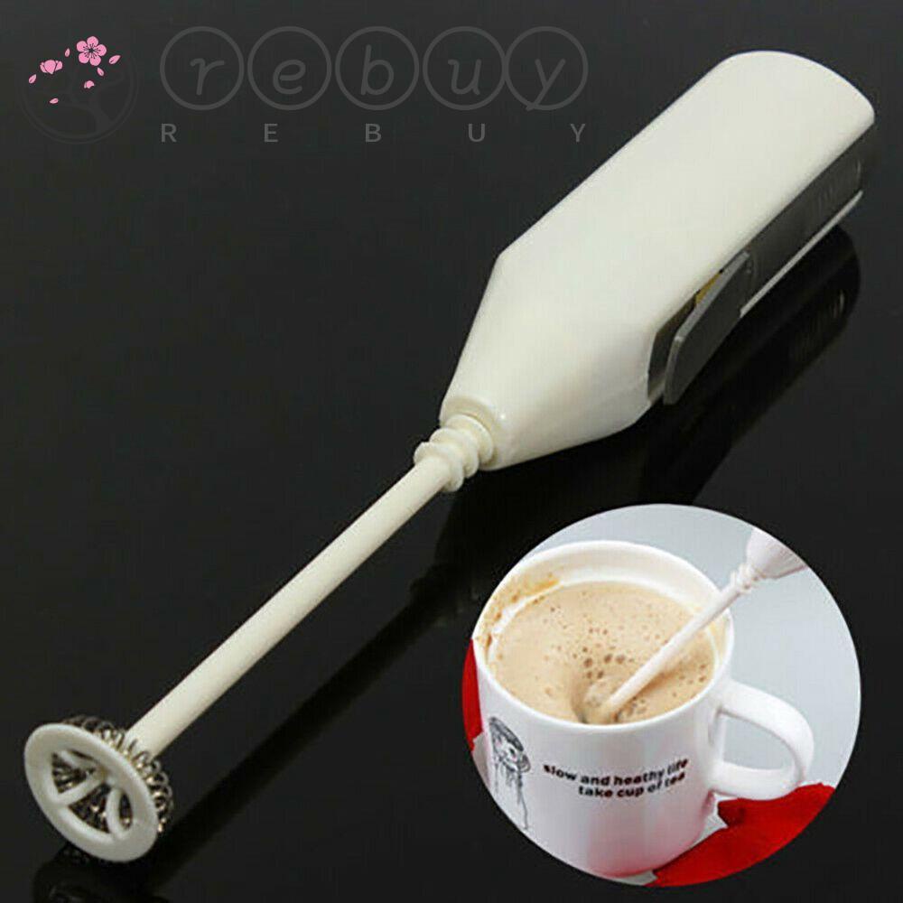 Rebuy Pengocok Telur Alat Telur Plastik Stainless Steel Kopi Elektrik Handheld Milk Frother Foamer