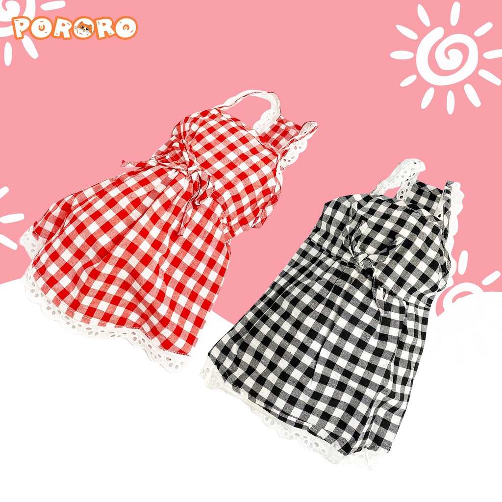 PORORO - Baju Kucing - Dress Kotak Bergaris