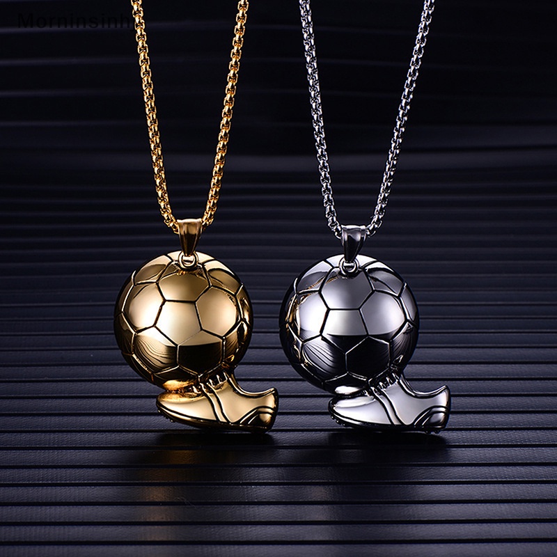 Mornin Fashion Football Necklace Soccer Boots Sepatu Pesona Liontin Olahraga Hip-hop Perhiasan id