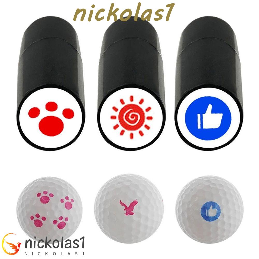 Nickolas1 Stamper Bola Golf Olahraga Luar Ruangan Golfer Hadiah Berbagai Pola Tahan Lama Segel Kesan Plastik Multiwarna