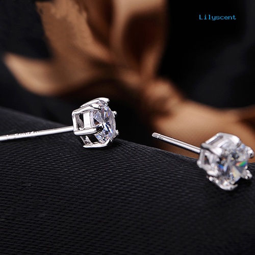 [LS]Wanita Pesta Pernikahan Cubic Zirconia Liontin Kalung Stud Earrings Set Perhiasan