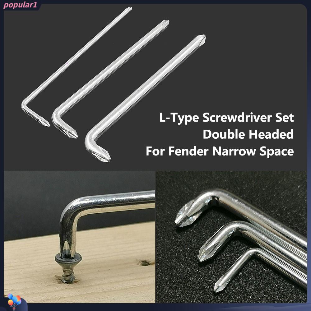 POPULAR Populer 3PCS /Set Obeng Set Portable PH0 PH1 PH2 Lengan Pendek Untuk Fender Narrow Space Tipe L