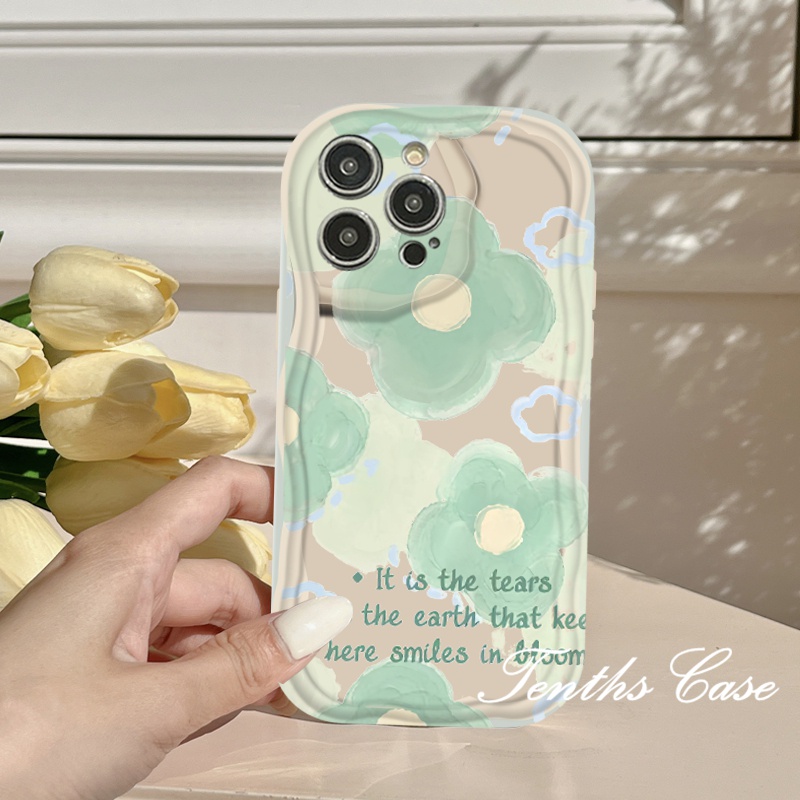 Kompatibel Untuk IPhone14 13 12 11 Pro Max8 7 6 6s Plus X Xr Xs Max SE 2020 3D Lengkung Gelombang Tepi Mekar Phone Case