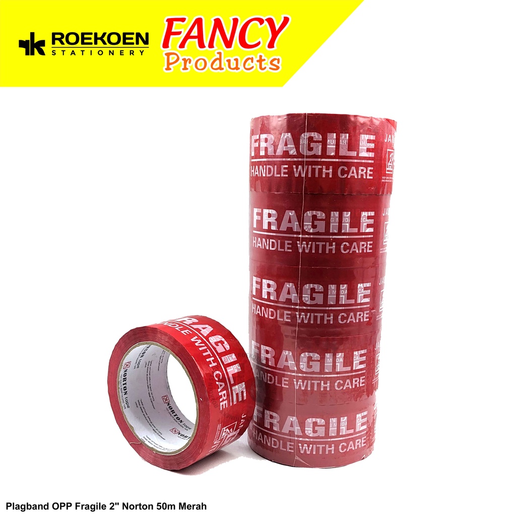 

Norton Plagband OPP 2" 50m Fragile Merah