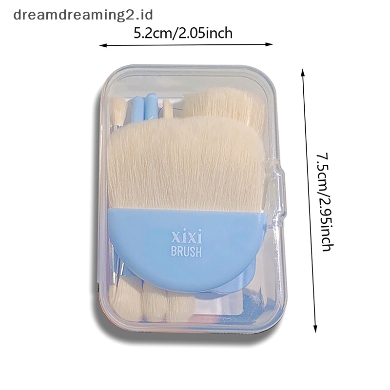 (drea) 6pcs Set Kuas Makeup Wanita Mini Travel Portable Brush Concealer Lembut Dengan Kotak //