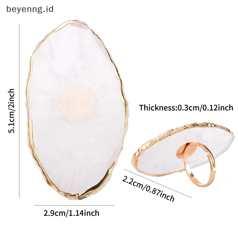 Beyen 1Pc Resin Batu Palet Kutek Jari Cincin Piring Nail Art Paing DIY Art ID