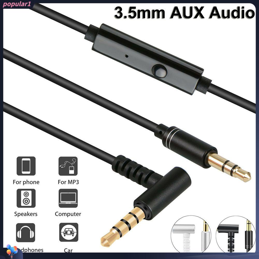 Populer Kabel L Mobil Kabel Audio 3.5mm Dengan Microphone Aux