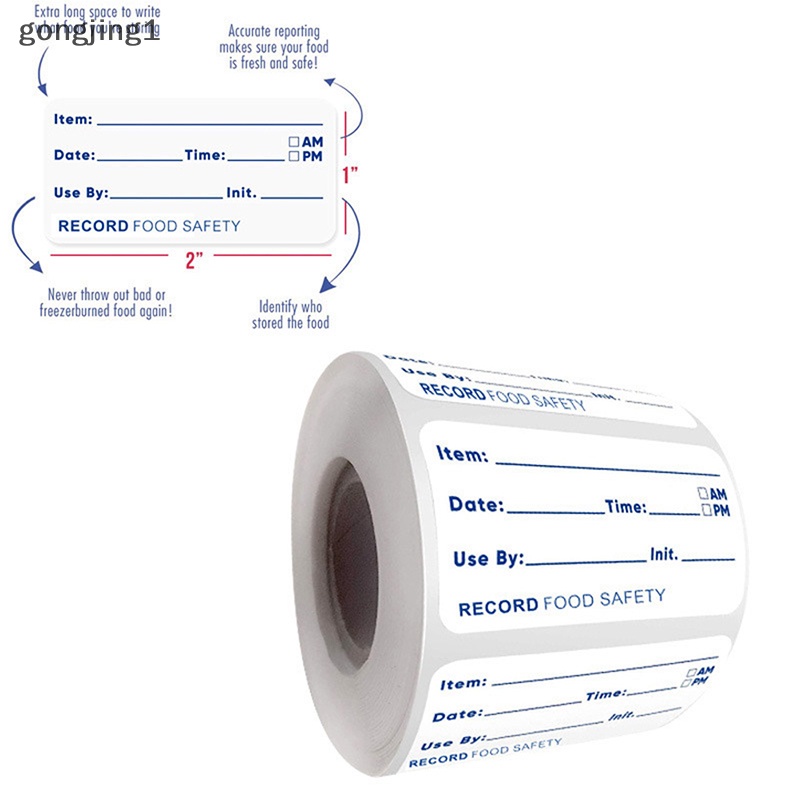 Ggg 500pcs /roll Stiker Dapur Kulkas Freezer Penyimpanan Makanan Tanggal Isi Label ID