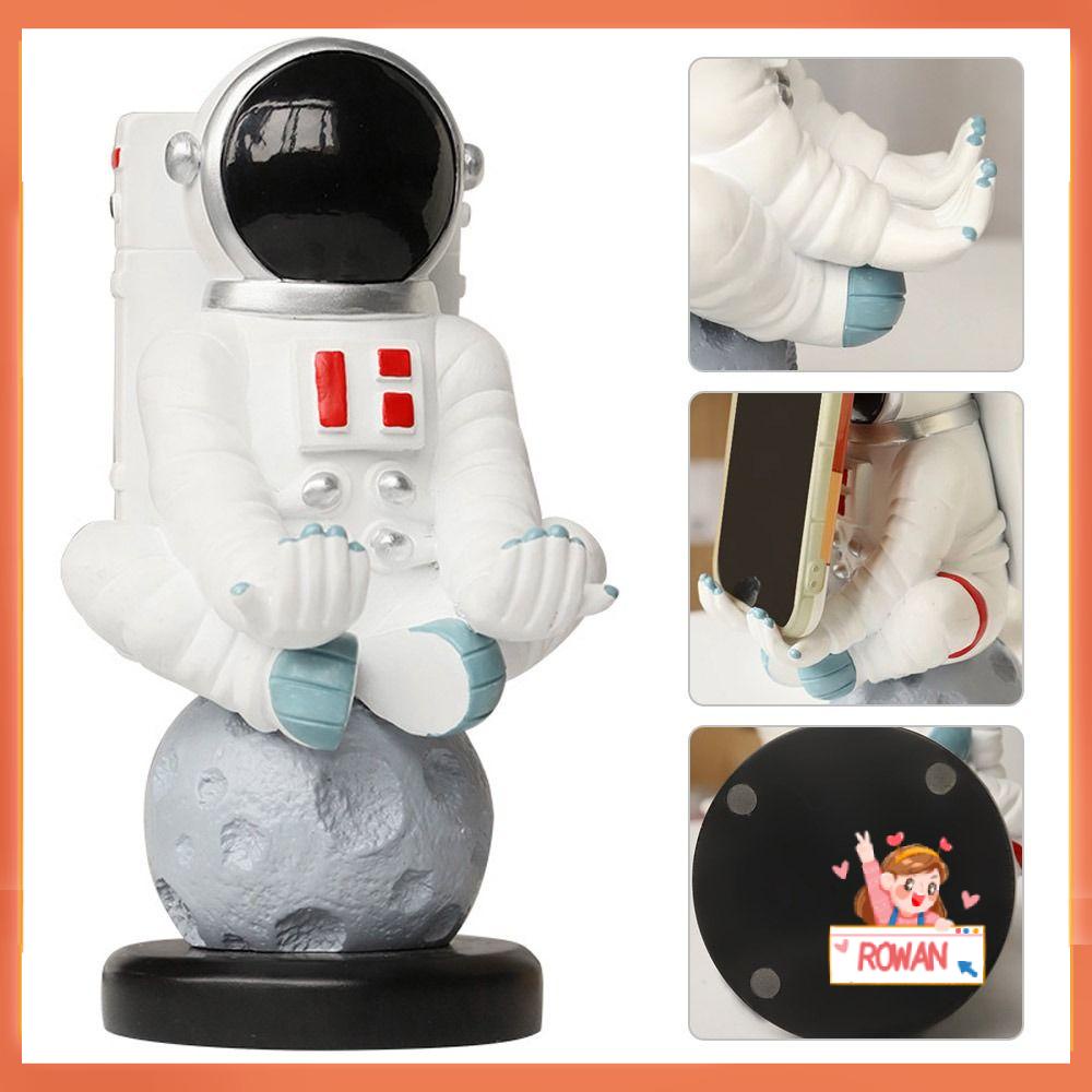 R-FLOWER Holder Telepon Ornamen Desktop Rumah Astronot Resin Kreatif