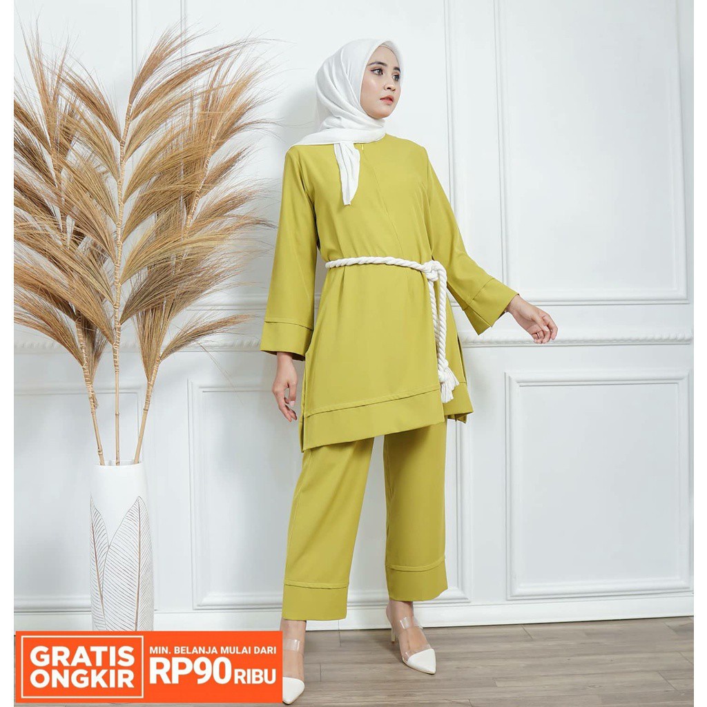 JIHAN Set by CB.CO | oneset setelan tunik kulot polos busui