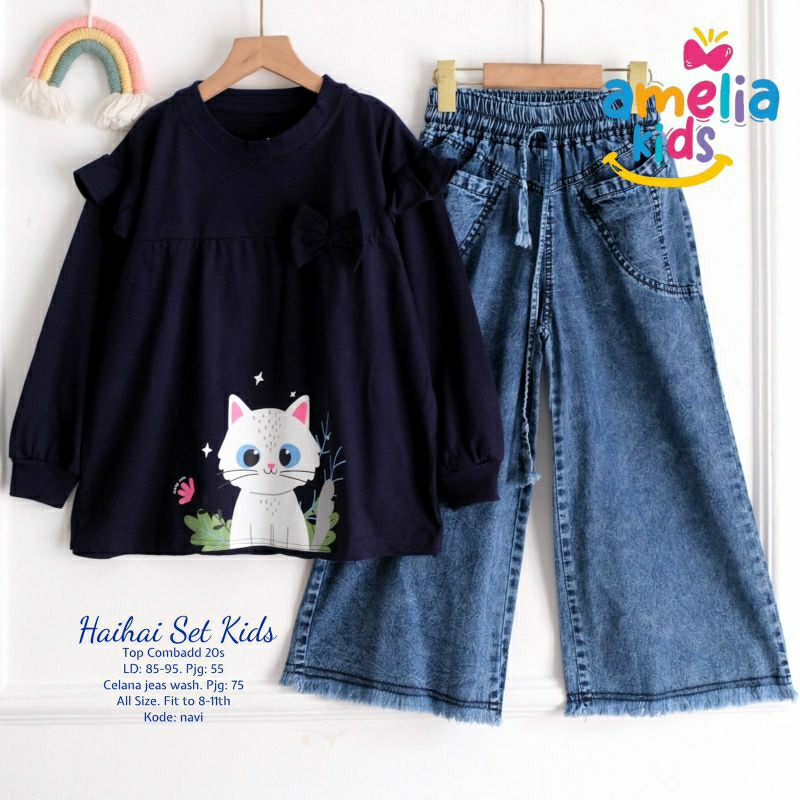 HAIHAI SET Celana (8-11th) ORI AMELIA KIDS | Setelan Anak