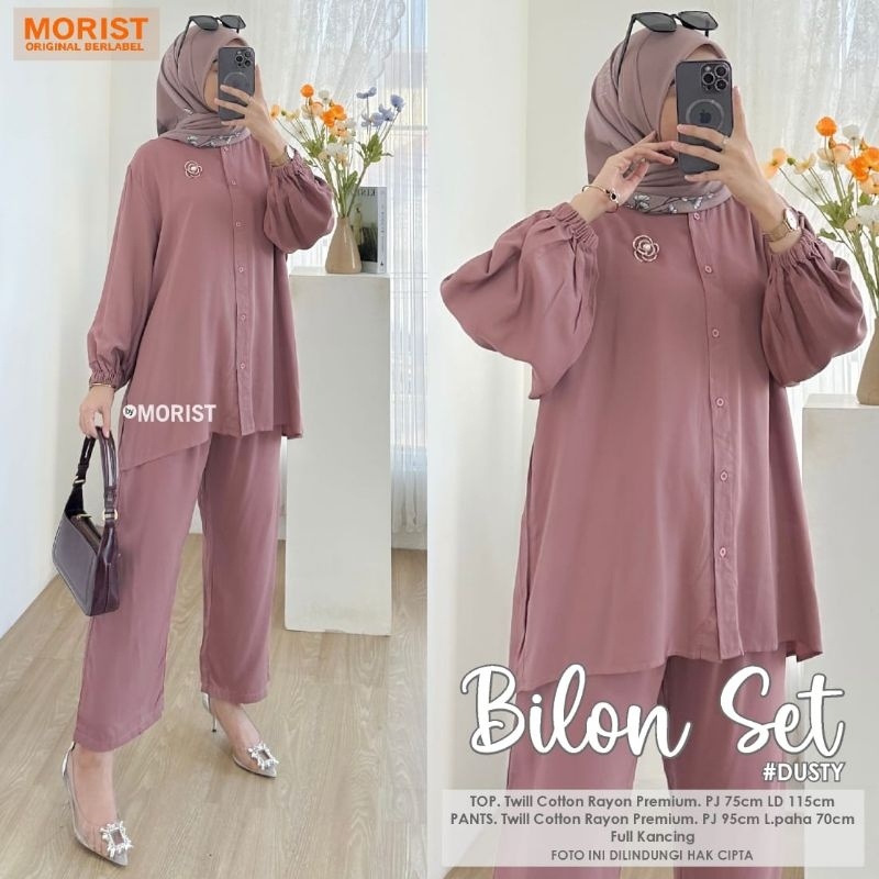 BILON SET Celana ORI MORIST | Ld115 Twill Cotton Rayon Premium