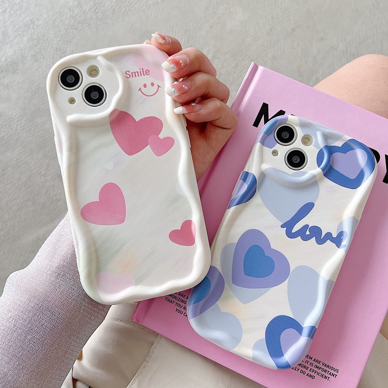 Cream Casing Gradient Pink Love Soft Case HP iP iPhone 6 6S 7 8 14 + Plus SE 2020 2022 X XS XR 11 12 13 Pro Max