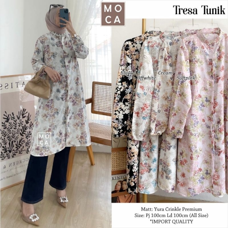 TRESA TUNIK ORI MOCA | Ld100 Yura Crinkle Premium