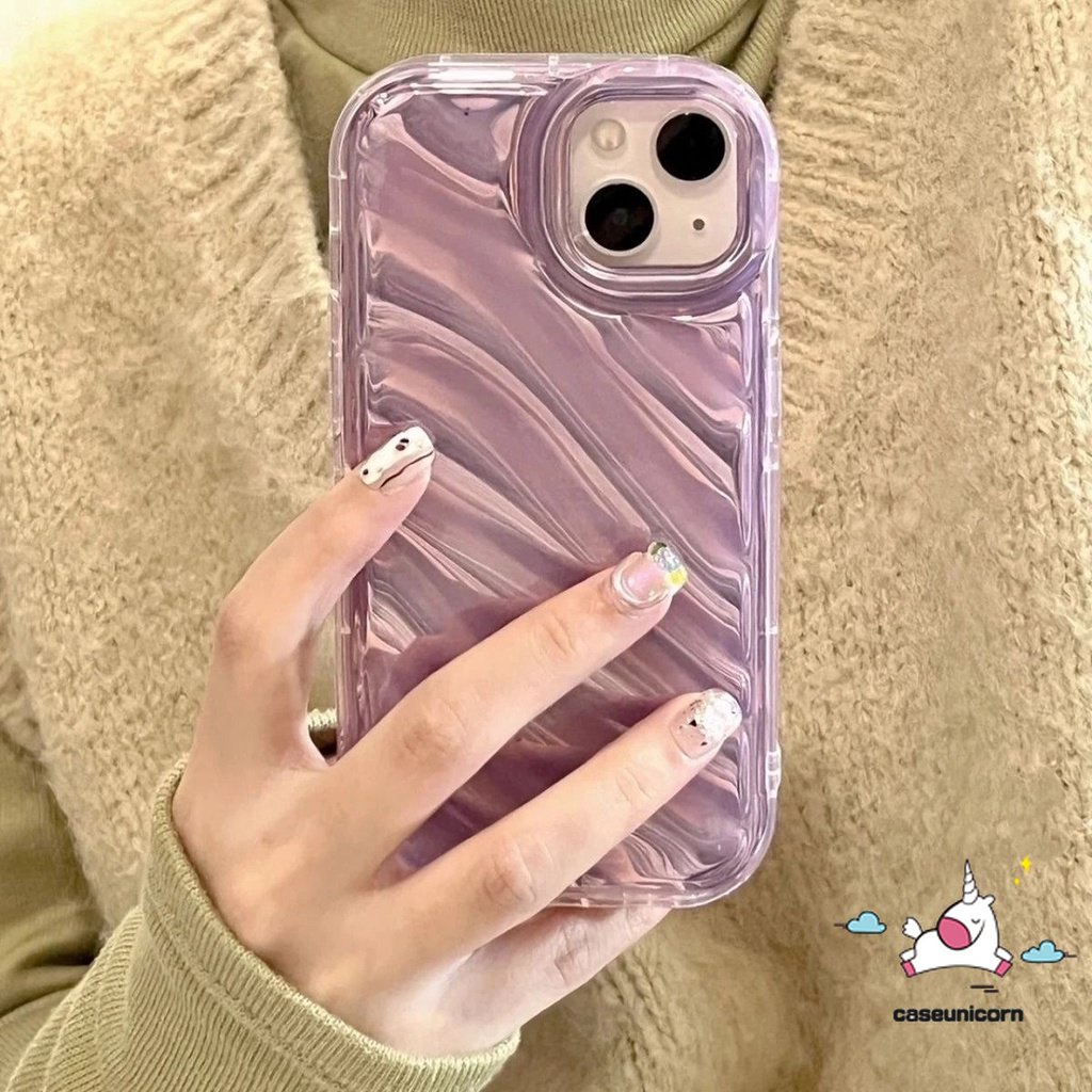 IPHONE Casing Ponsel Kartu Laser Kreatif Kompatibel Untuk Iphone6 7 8 6S Plus XR X11 13 14 12 Pro MAX 7Plus XS MAX SE 2020mewah Sederhana Mempesona Pola Korgasi Stereo 3D Soft Cover