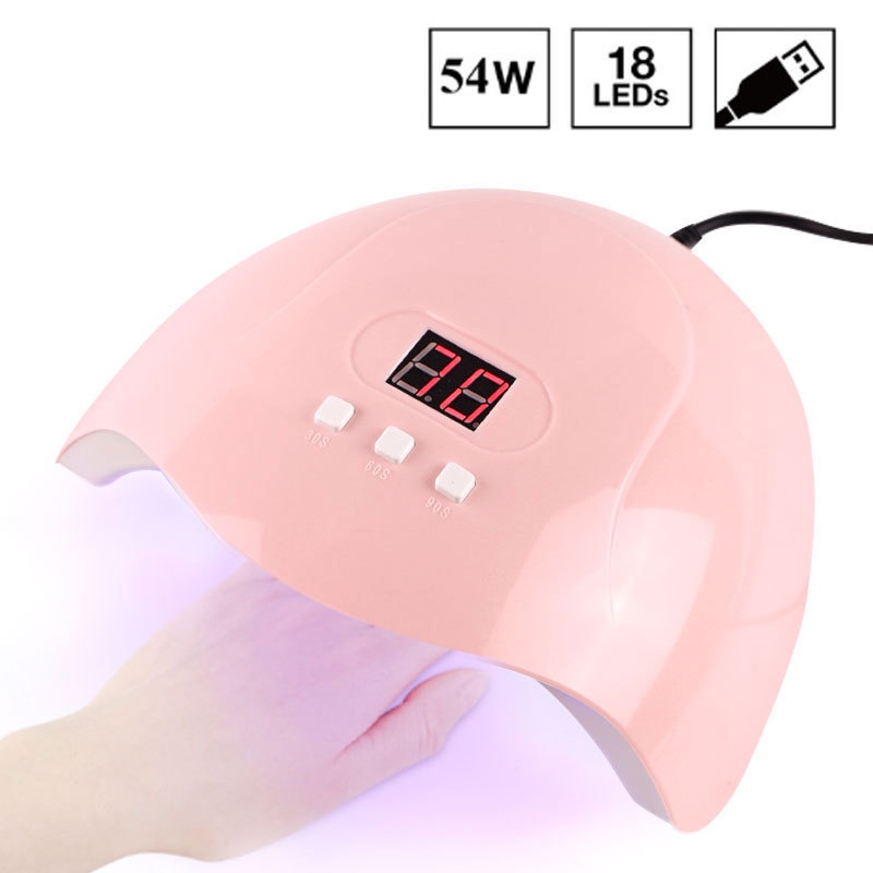 Set Lampu Kuku Elektrik UV 54W /2 Warna Kuku Gel, Set Peralatan Manikur Seni Kuku, Atasan Dan Tidak Mengilap Dengan Lapisan Dasar