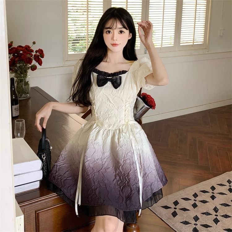 Kekinian Mini Dress Wanita Import Premium Gaun Wanita Gradasi Manis