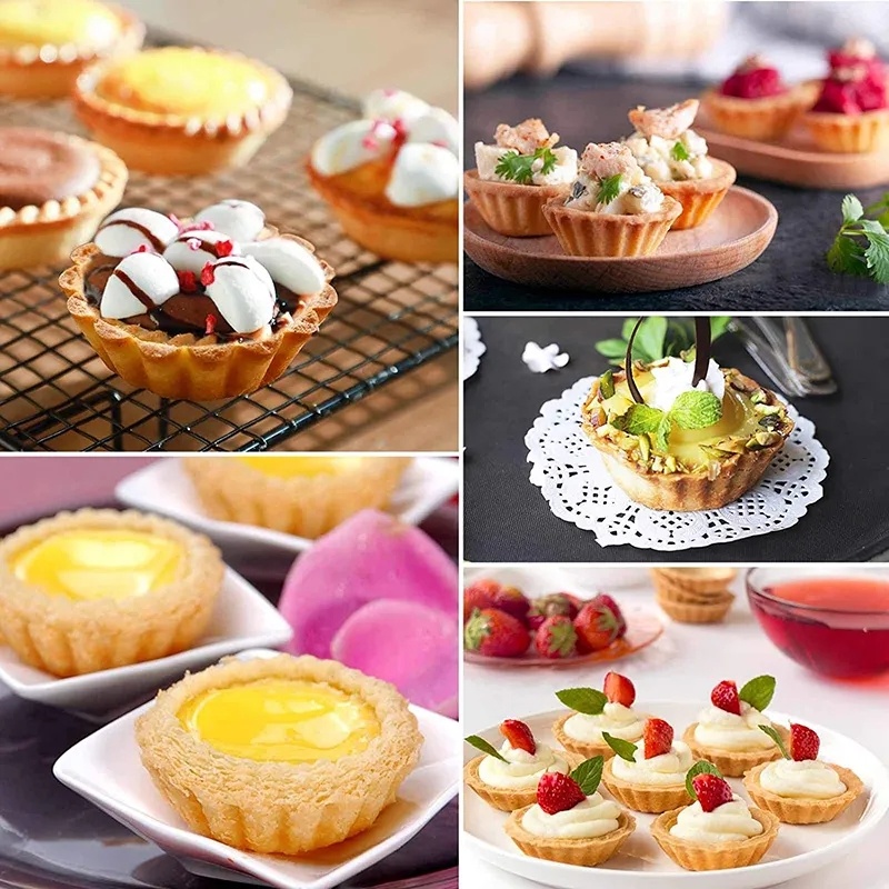 Mini Flower Shape Carbon Steel Egg Tart Mold/ Reusable Cake Pudding Pastry Mould Kitchen Baking Utensils