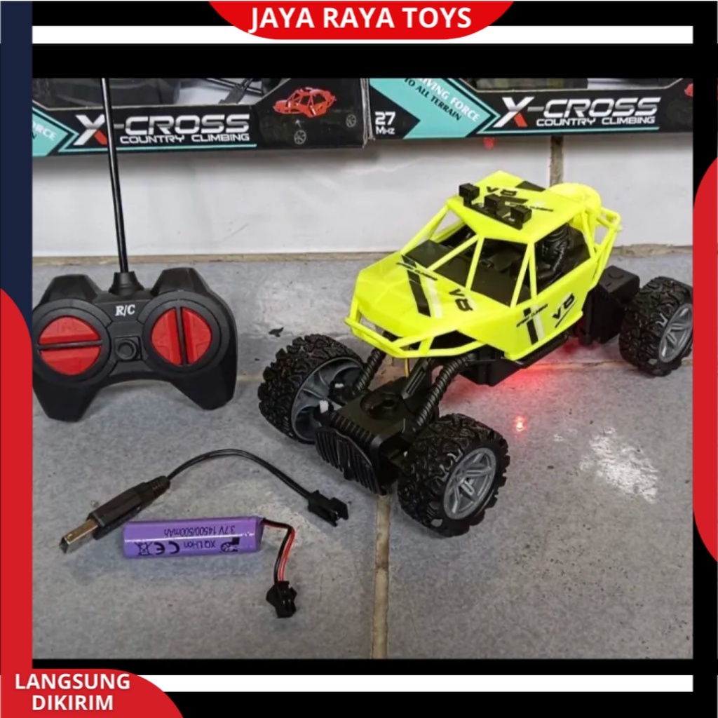 PROMO RC Remote Control Mobil ROCK CLIMBER CRAWLER OFFROAD x cross Boost Monster Berlampu Baterai CAS