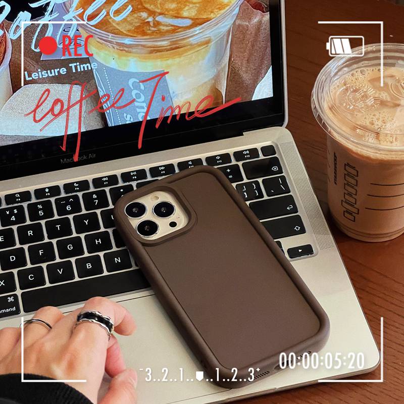 【Corundum Series】Skin Feel Silicone Soft Case IPhone XR XS Max 11 12 13 14 Pro Max for Girl Women's Fashion Purple Color Phone Case Black Brown