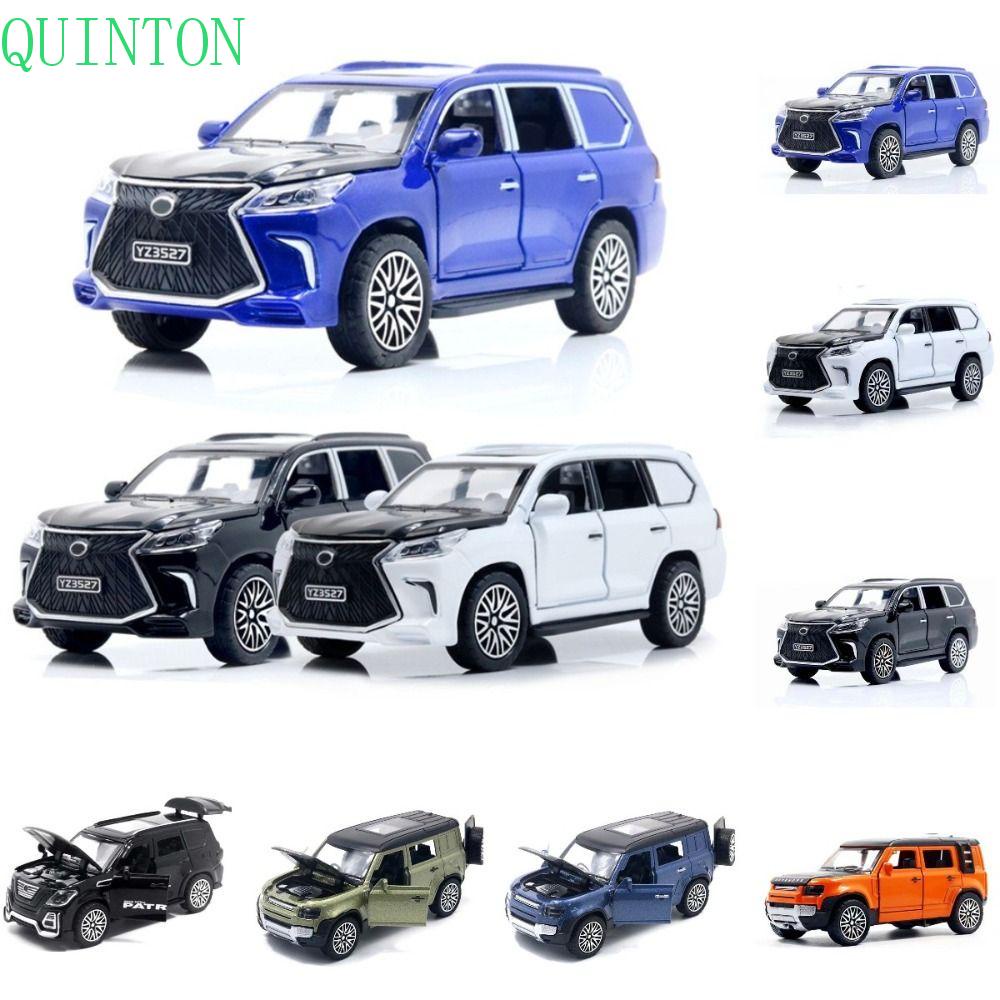 Patung Mobil QUINTON Miniatur, 4pintu Bisa Buka Simulasi Bahan Alloy Kendaraan Off-road, Dekorasi Kue Retro1/36 Lexus Lx570 Ornamen Kue Mini Untuk Mainan Anak