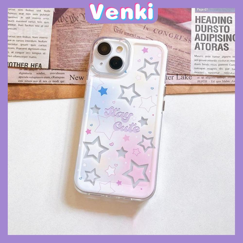 VENKI - Untuk iPhone 11 iPhone Case Bening Lubang Besar Space Case TPU Soft Shell Shockproof Protection Camera Kupu-kupu Sederhana Kompatibel dengan iPhone 14 13 Pro max 12 Pro Max 11 xr xs 7