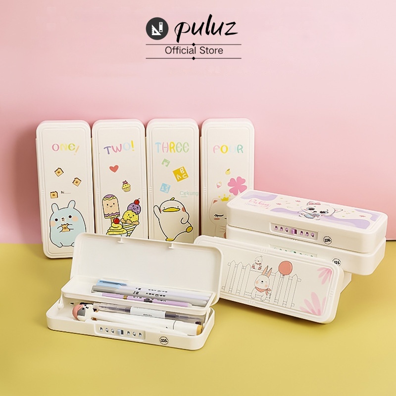 

【Puluz】Tempat Pensil Anak Aesthetic Transparan Serbaguna Kotak Tepak Pensil Murah Perempuan Lucu Karakter Pencil Case Besar Kunci Kata Sandi Multi -fungsi Ganda -llayer Kapasitas Besar