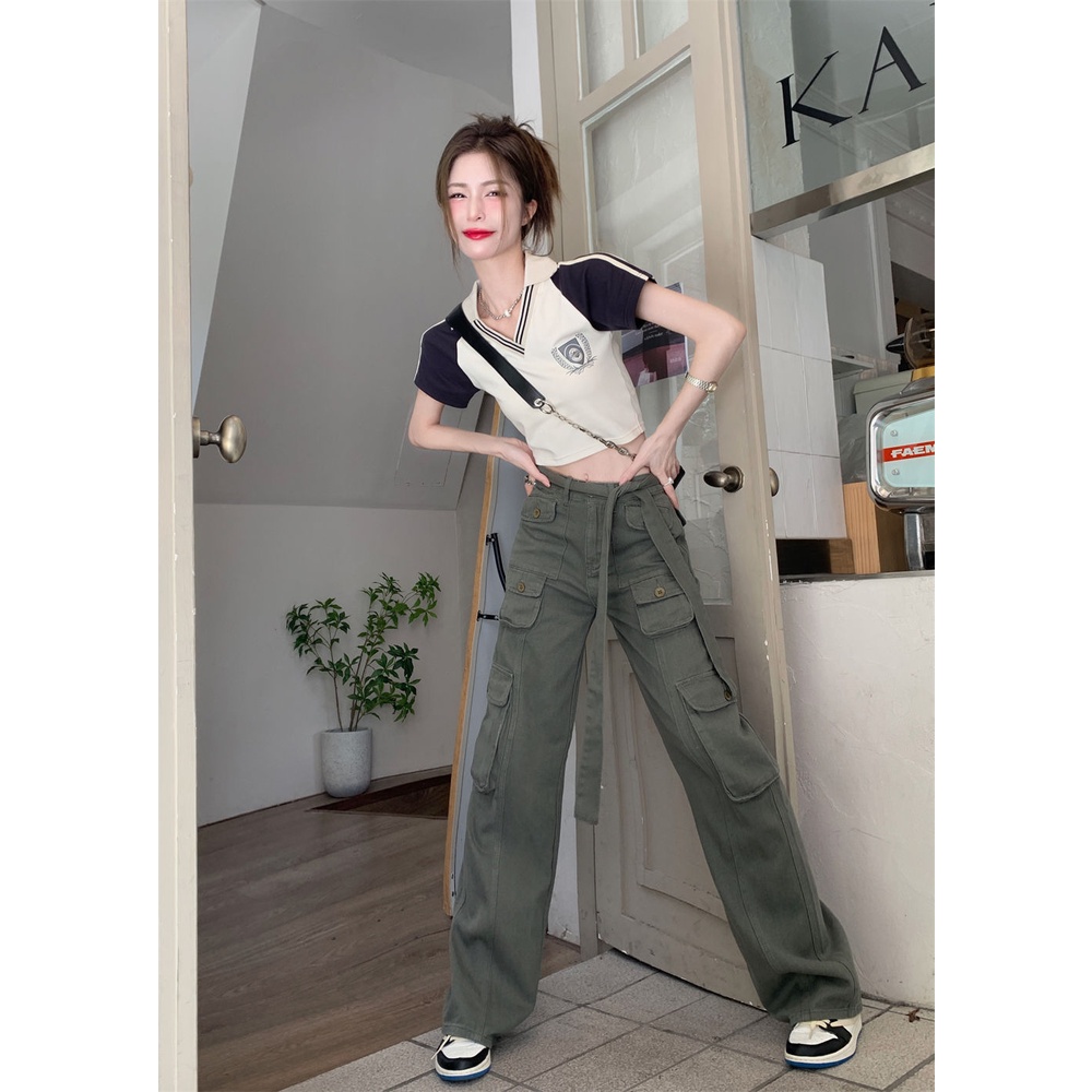 Summer Premium Knit Shirt Top Polos Lengan Pendek V Casual Atasan