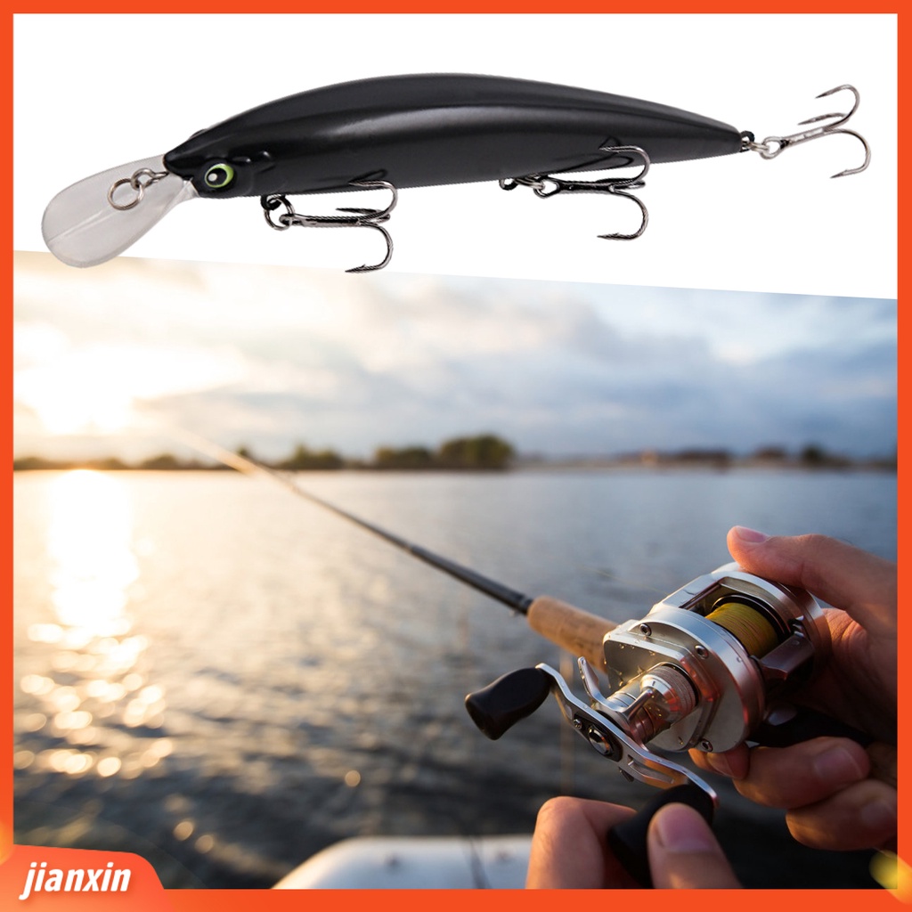 (In Stock) 15.2cm /36g Ikan Kecil Lure 3D Fisheye Tajam Duri Lidah Lebar Plat 3kait Ikan-Tarikan Anti-Korosi ABS Umpan Pancing Untuk Angling