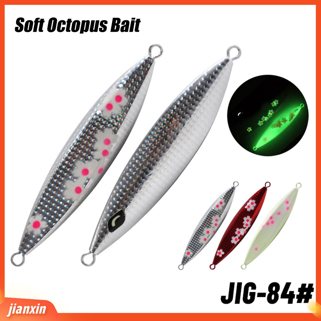 (In Stock) 12cm /200g Luminous Umpan Buatan Perlahan Tenggelam Logam Anti-deformation Jigging Lure Fishing Tackle