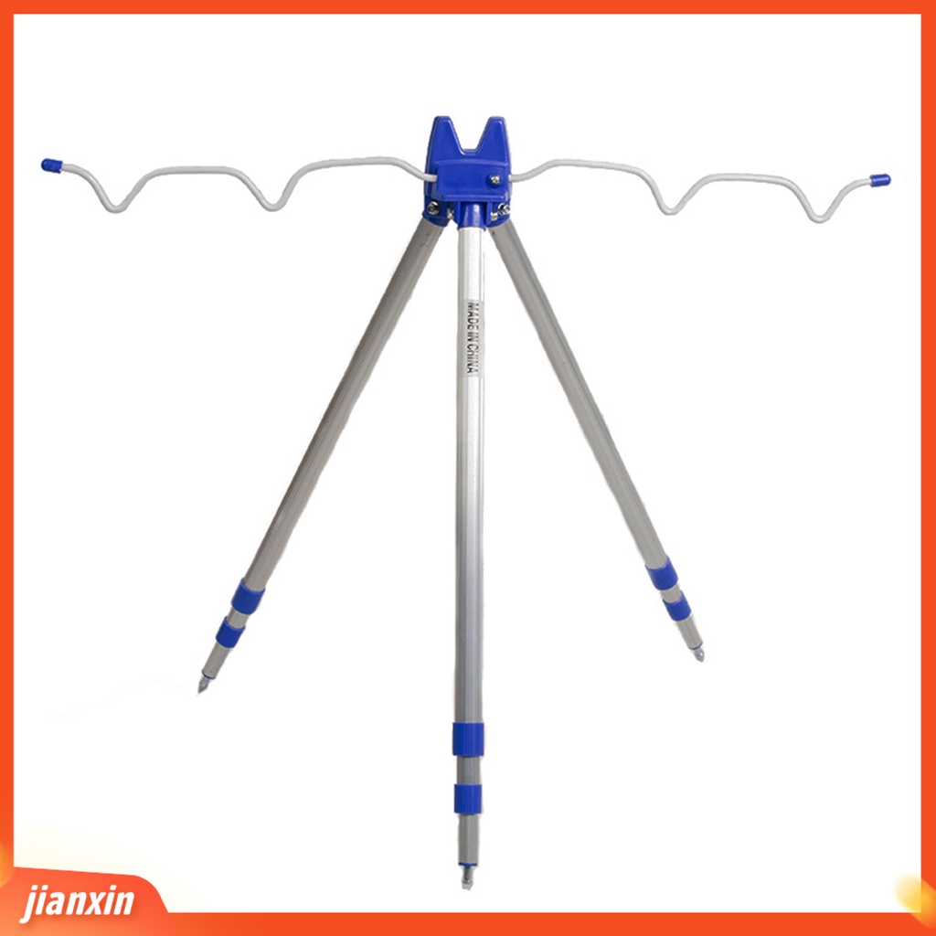 (In Stock) Holder Joran Pancing Dapat Disesuaikan Dapat Dilipat Paduan Aluminium Lima Tiang Tongkat Pancing Tripod Untuk Pecinta Pancing