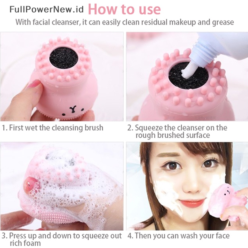 Power 1PC Silicone Facial Cleansing Brushes Remover Minyak Kulit Jerawat Pori Sikat Pembersih ID