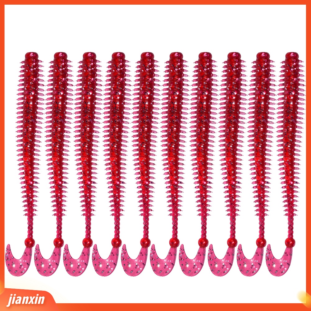 (In Stock) 10 Pcs 9 cm Memancing Buatan Manusia Hidup Umpan Wobbler Cacing Lembut Renang Umpan Tackle