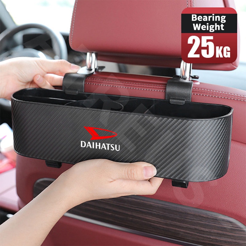 Daihatsu Car Back Seat Organizer Kursi Belakang Mobil Hook Kotak Penyimpanan Cup Holder Tekstur Serat Karbon Untuk Daihatsu Sigra Ayla Sirion Rocky Terios Xenia Taruna Ceria Classy Taft