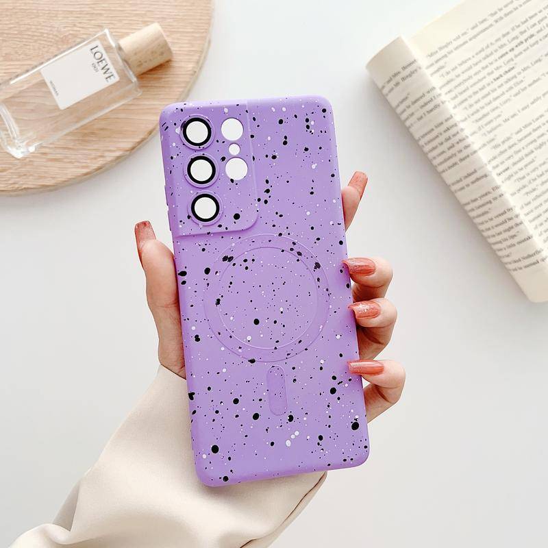 Wireless Charging Soft Silicone Magsafe Case Untuk Galaxy Z Flip3 4 Shockproof Cover Cases Dengan Lensa Kamera Untuk Samsung Galaxy S22 S23 Note20 Ultra S23 Note10 Plus