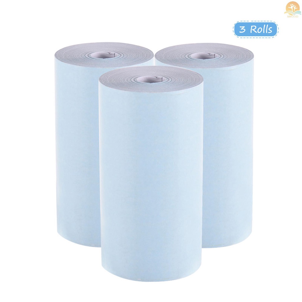 In Stock Color Thermal Paper Roll 57*30mm Nota Tagihan Kertas Foto Cetak Bening Untuk PeriPage A6 Pocket Thermal Printer Untuk PAPERANG P1/P2 Mini Photo Printer Isi 3roll