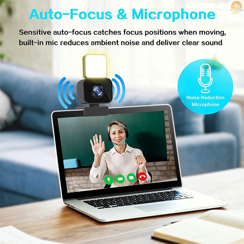 In Stock 1080P 2K Full HD Webcam AF Web Camera Built in Adjustable Light Auto Focus Microphone USB  Camera Plug and Play for PC Desktop Laptop Video Calling Conferencing Li