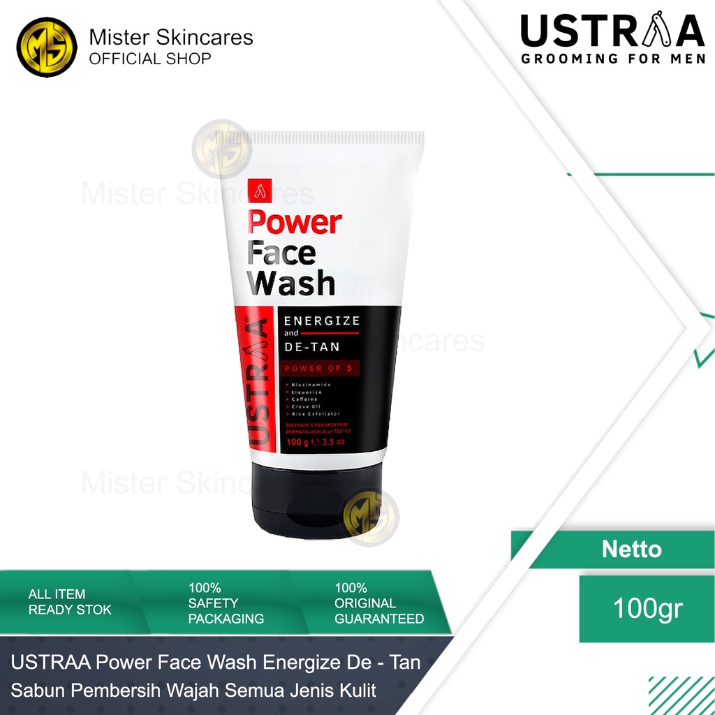 Ustraa Power Face Wash Energize &amp; De Tan 100gr