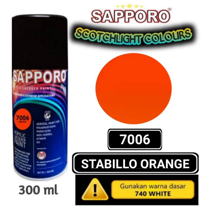 7006 STABILLO ORANGE SAPPORO STANDAR 300ml Cat Semprot Pylok Pilok