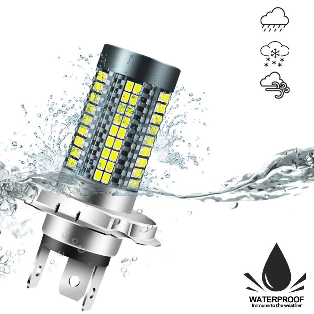 Openmall H4 /H6 /BA20D/P15D 12V-24V 6000K Lampu LED Motor Headlight Motor 126smd Chips Lamp Bohlam Headlight Mobil Hi Lo Light D7P8