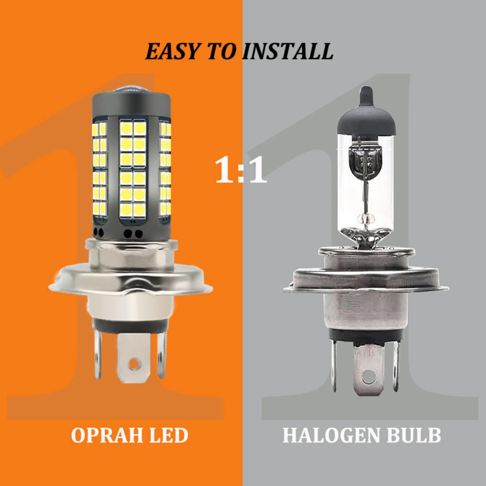 Openmall BA20D/H4 /P15D Bohlam Lampu Depan Sepeda Motor LED 8000LM Hi Lo Lampu Motor Headlight DRL Terang3030Chip 75smd K9R1