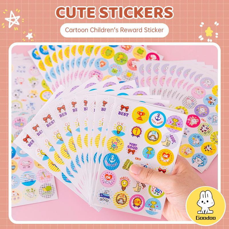 

Cartoon Reward Stickers Animals Praise Label Stationery Sticker Mother Teacher Award Classic Toys School Supplies Kids Photo Album Decor -Doo