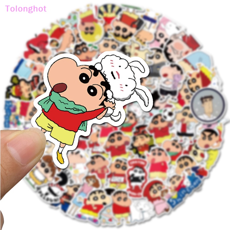 Tolonghot&gt; 50Pcs Kartun Anime Crayon Shin-chan Stiker Untuk Koper Mobil Gitar Laptop Telepon Notebook DIY Dekorasi Tahan Air Stiker Mainan well