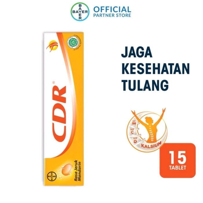 CDR Suplemen Kalsium Rasa Jeruk 15 Tablet Vitamin Badan Tubuh D B6 C NF