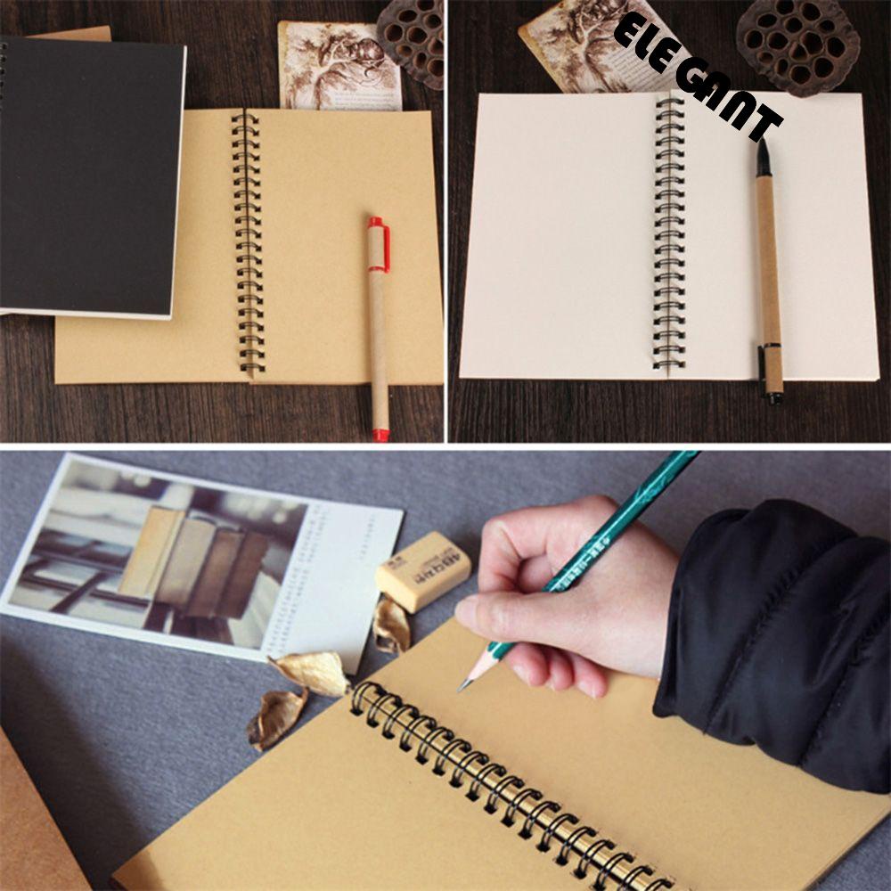 【 ELEGANT 】 Retro Notebook Hard High Quality Terikat Spiral Coil Buku Kosong