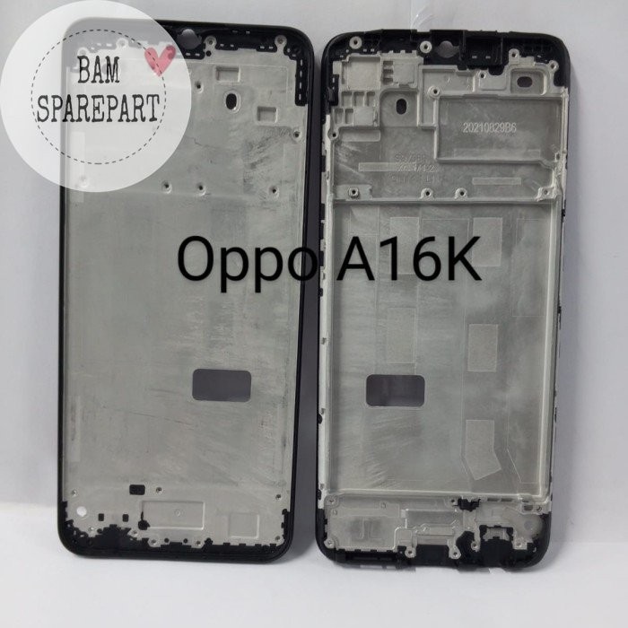 Frame LCD Tulang tengah Oppo A16K ~ tatakan Bezel OPPO A16K ~ sparepart hp ~ frame tulang tengah