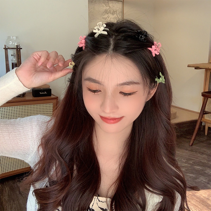 Fashion Sederhana Warna Permen Wanita Kecil Ikatan Simpul Desain Rambut Cakar Klip Gadis Manis Segar Hiu Klip Poni Samping Ambil Jepit Rambut Aksesoris Rambut